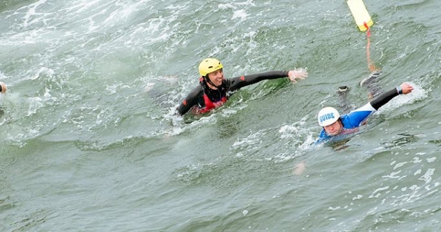 Swimming in the wild sea